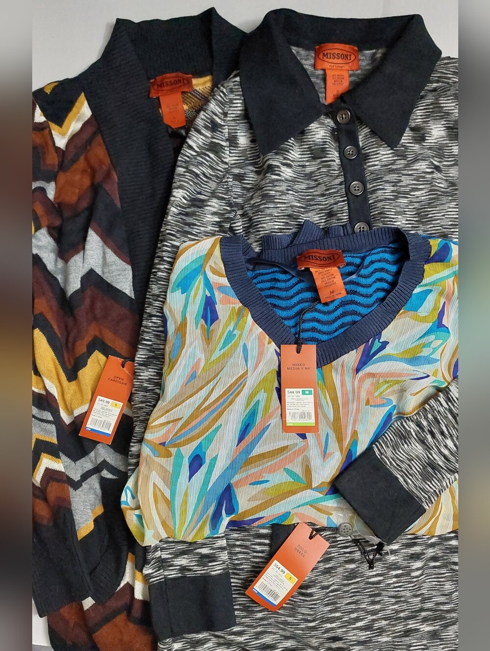 MISSONI TARGET 3 piece Bundle Cardigan dress Top Knit Chevron Sweater NWT